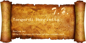 Tengerdi Henrietta névjegykártya